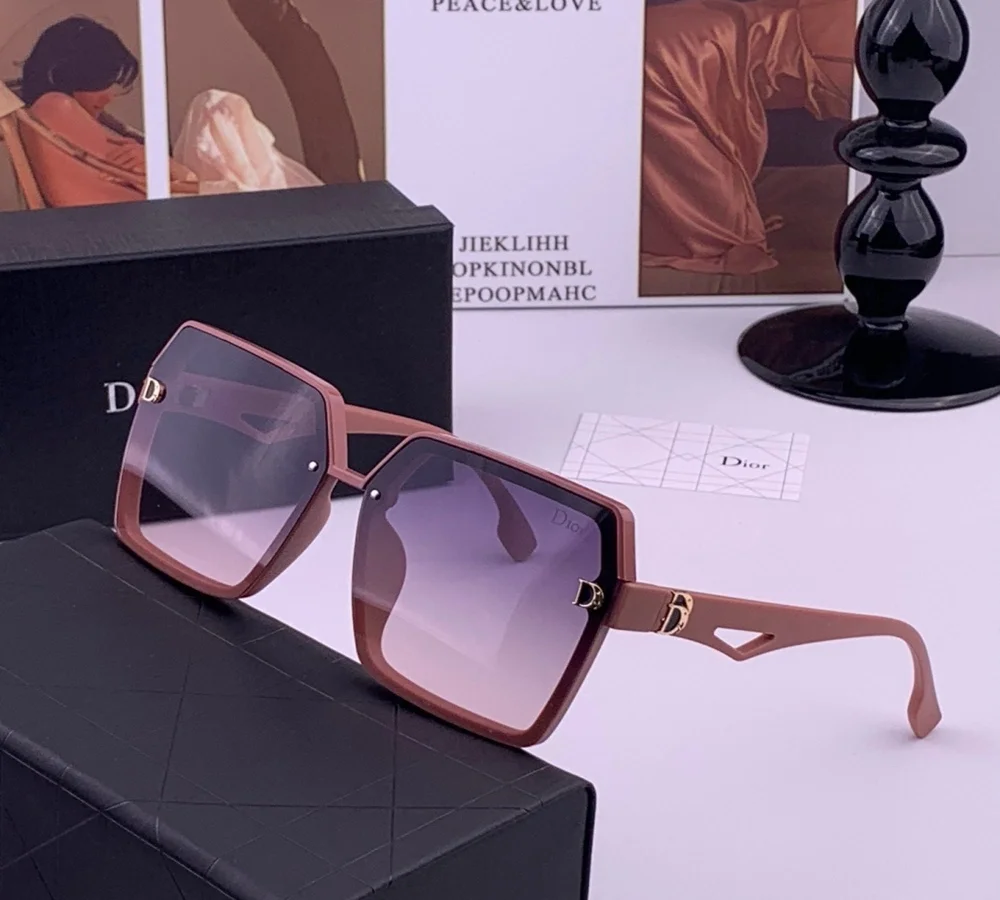 Dior Pink-Brown Gradient Frame Sunglasses with D Logo Detail